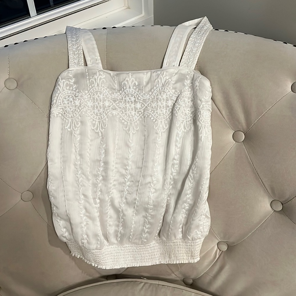Embellished white tank